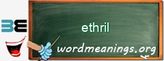 WordMeaning blackboard for ethril
